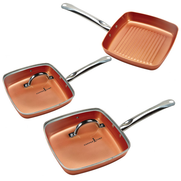 Copper Chef 5 Piece Aluminum Non Stick Grill Pan Set & Reviews Wayfair